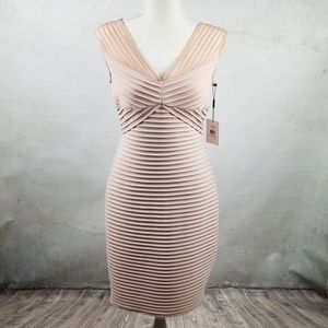 Calvin Klein Pleated Blush Body Con Bandage Dress